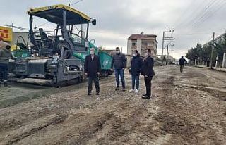 Ergene’de beton yol yapım çalışmaları