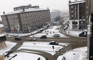 Erzurum’da kar yağışı etkili oluyor