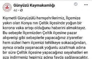 Günyüzü Kaymakamlığı, komşu ilçe Çeltik’te...