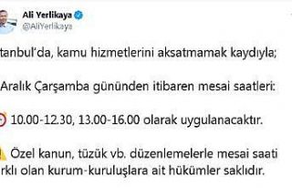 İstanbul Valisi Ali Yerlikaya’dan mesai saatlerine...