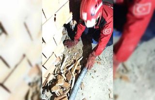 İtfaiye bodrumda mahsur kalan kediyi duvar delerek...