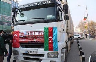 Kardeş ülke Azerbaycan’a yardım tırı yola çıktı