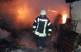 Kazan dairesinde başlayan yangında alevler eve sıçradı