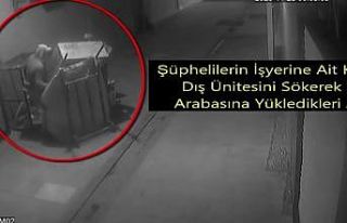 Klima hırsızları güvenlik kamerasında