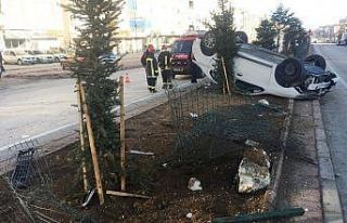 Konya’da otomobil takla attı: 1 yaralı