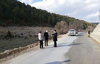 Köy yollarına beton asfalt çalışmaları