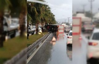 Orta refüje çıktı, aydınlatma direğini devirdi