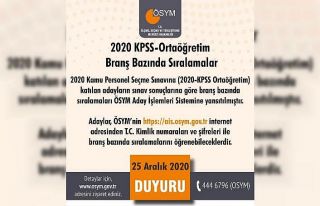 ÖSYM: "2020-KPSS Ortaöğretim sınavına katılan...