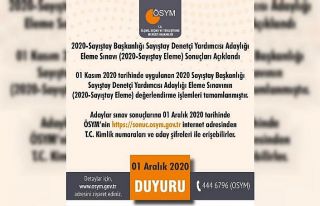 ÖSYM: "2020-Sayıştay Başkanlığı Sayıştay...