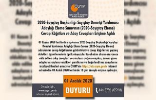 ÖSYM: "2020-Sayıştay Başkanlığı Sayıştay...