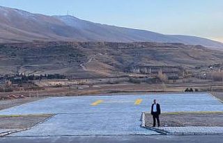 Pınarbaşı’da hasta sevkini rahatlatan helikopter...