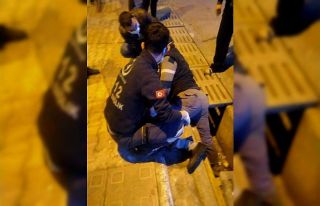 Rögara düşen adam ayağından yaralandı