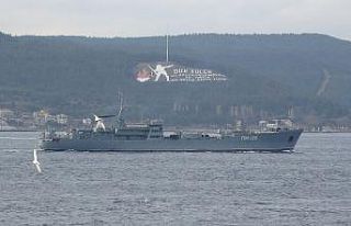 Rus savaş gemisi Çanakkale Boğazı’ndan geçti