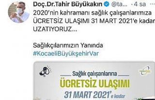 Sağlık çalışanlarının ücretsiz ulaşım hizmeti...