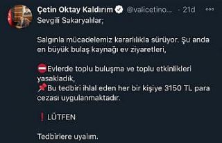Sakarya’da evlerde toplu buluşma ve etkinliklere...