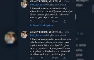 Samsunspor Başkanı Yıldırım’dan futbolculara...