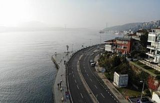 Sessizliğin hakim olduğu Bebek Sahili havadan görüntülendi