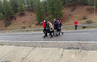 Siirt’te düzensiz göçmenleri taşıyan minibüs...