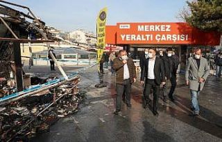 Sincan’da yangın: 9 iş yeri hasar gördü