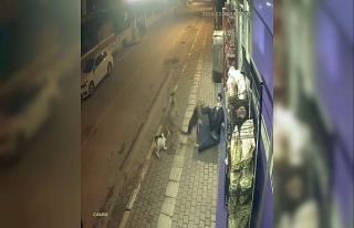 Sokak köpeklerinin saldırısını tekmeyle püskürttü