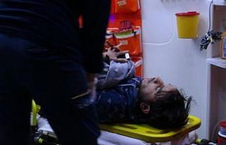 Su birikintisine hızlı giren ticari araç takla...