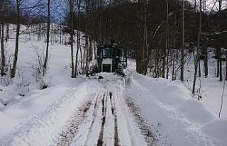 Trabzon’da karla kaplı mahalle yollarının tamamı...