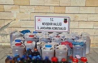 Ürgüp’te 1 ton 739 litre kaçak içki ele geçirildi