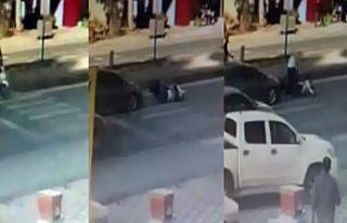 Yaya geçidini kullanan motosiklet sürücüsünü...