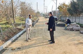 Yol yapım öncesi bordür döşeme tamam