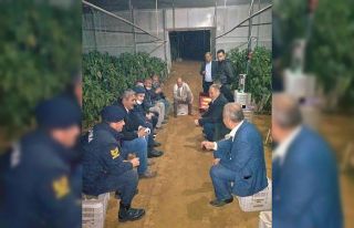 Aksu protokolü zirai don nöbetinde üreticileri...