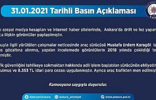 Ankara Emniyet Müdürlüğü’nden drift görüntülerine...