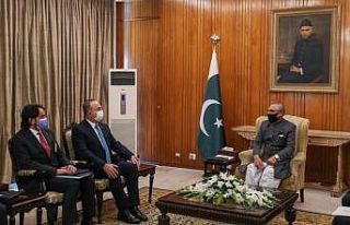 Bakan Çavuşoğlu, Pakistan Cumhurbaşkanı Alvi...