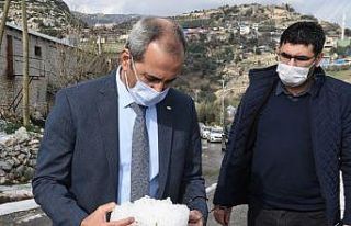 Başkan Bozdoğan, dolu yağışının etkilediği...