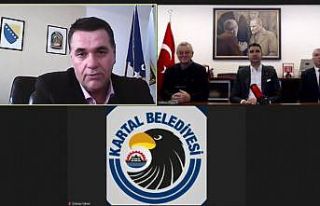 Başkan Gökhan Yüksel, kardeş belediye başkanları...