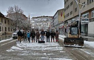 Bayburt’ta kar yağışı