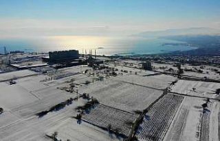 Beyaz gelinliğini giyen Trakya’nın incisi havadan...