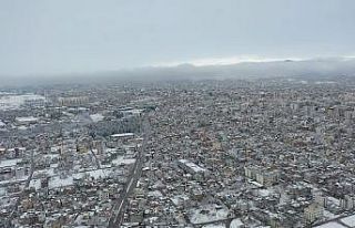 Beyaza bürünen Adıyaman havadan görüntülendi