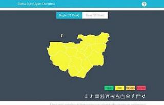 Bursa için sarı uyarı