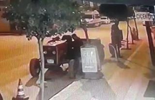 Bursa’da definecilik yapmak için traktör çalarken...