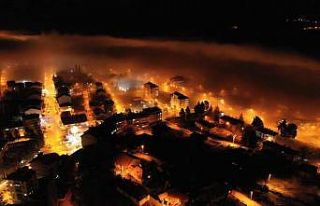 Çameli’de havadan çekilen gece fotoğrafı adeta...