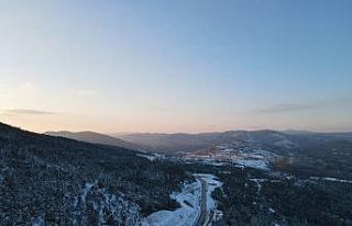 Çanakkale’de kar manzarası drone ile görüntülendi