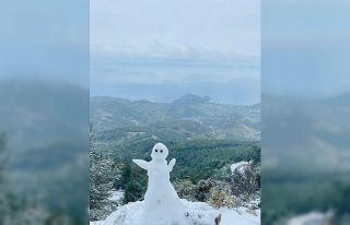 Datça’nın yüksek kesimlerine kar yağdı