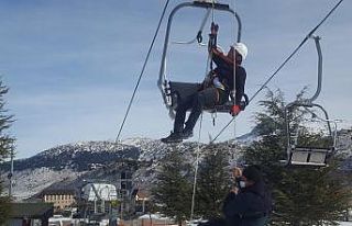 Davraz’da yüksekte kurtarma eğitimi