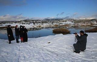 Frig vadisi beyaz örtüsü ile büyülüyor