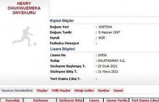 Galatasaray’da yeni transfer Henry Onyekuru’nun...