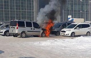 Hastane bahçesinde eksi 32 derecede yangın paniği