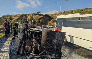 Hastane dönüşü otomobilleri küle döndü