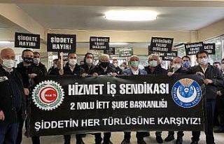 İETT şoförleri bir araya gelerek şoföre şiddeti...