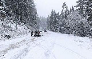 Ilgaz Dağı’nda beklenen kar yağışı başladı