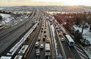 İstanbul’daki trafik yoğunluğu havadan görüntülendi